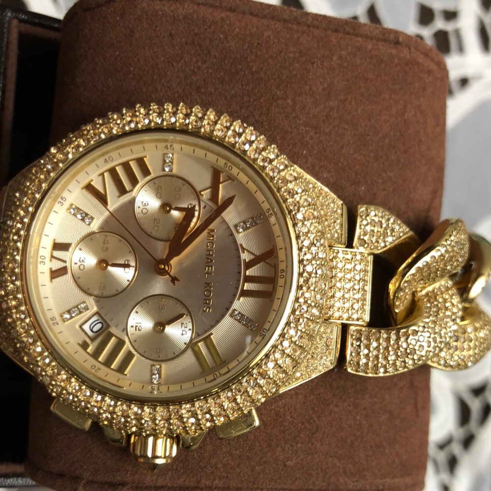 Michael Kors Camille Pave Gold Ladies Watch
